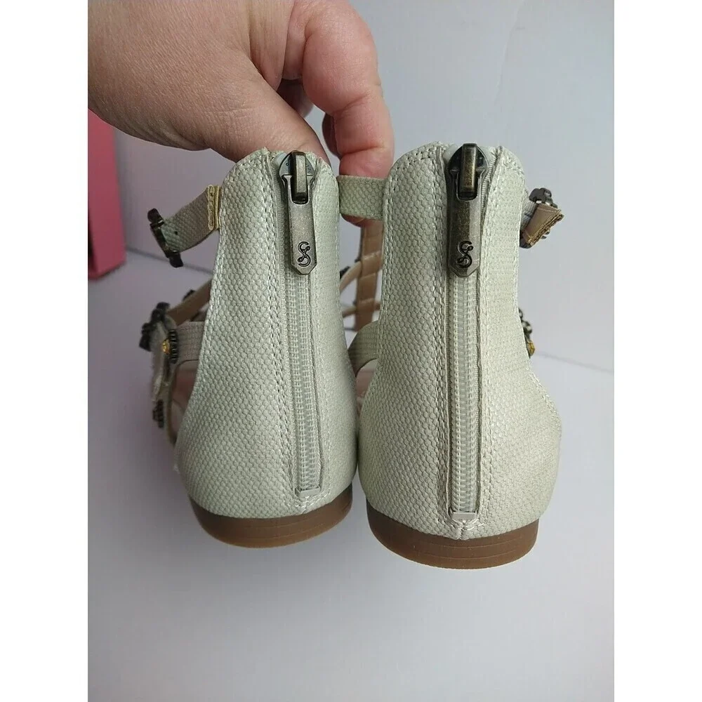 NWT Sam & Libby Rhonda Gladiator Sandal Soft Silver Size 9 Adjustable Strap